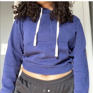 Blue crop top hoodie